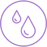 Droplets icon reflects AKLIEF® (trifarotene) Cream Vehicle emollient ingredients Cyclomethicone & medium-chain triglycerides