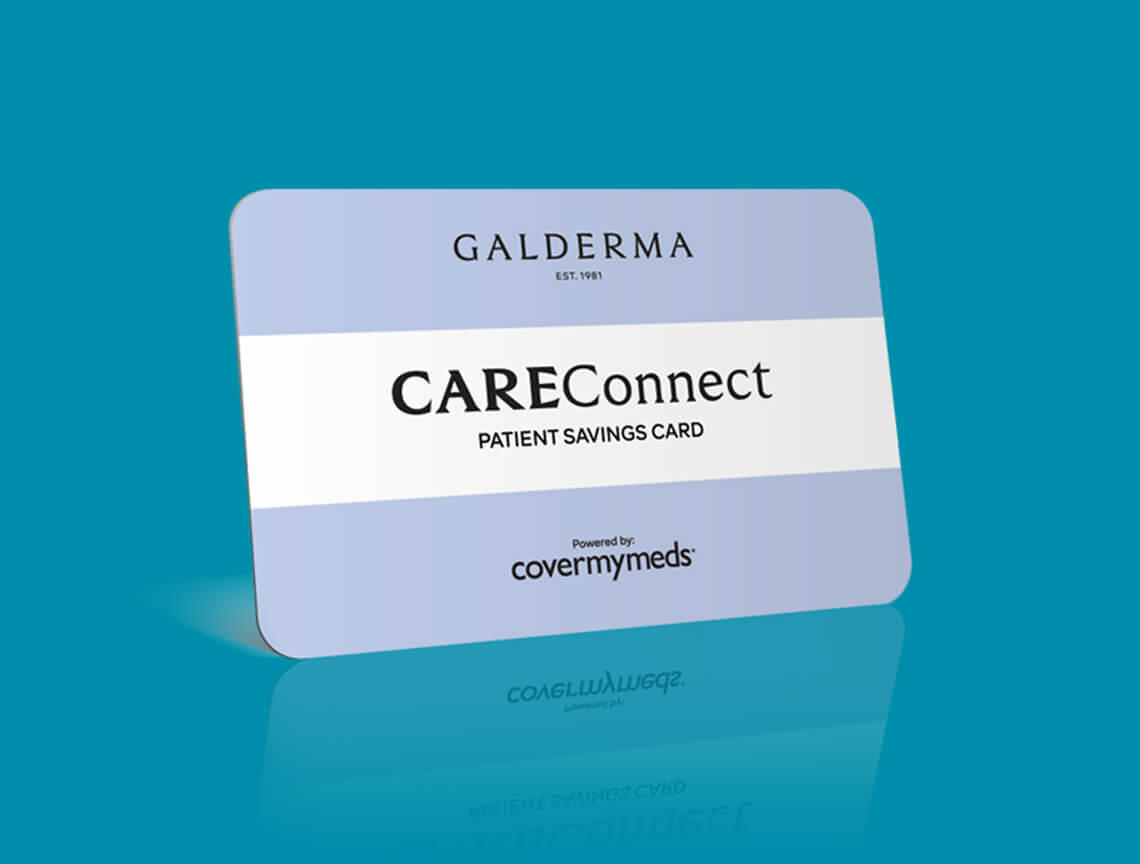 Galderma CareConnect patient savings card can help your patients save money on AKLIEF® (trifarotene) Cream prescriptions