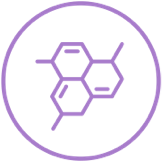 Molecule icon represents AKLIEF® (trifarotene) Cream Vehicle ingredient Simulgel® 600 PHA